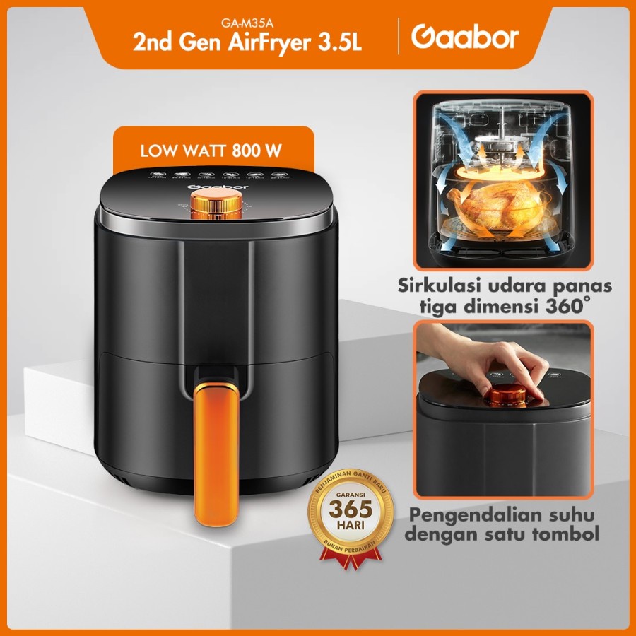 Gaabor Airfryer 3.5 Liter Mesin Penggorengan Tanpa Minyak Anti Lengket