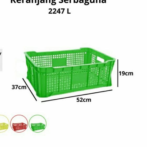

Container Box 2247 Green Leaf P52xL37xT19 cm Keranjang Industri Roti