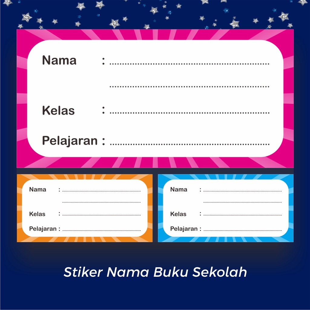 

Stiker Nama Buku Sekolah / Label Buku