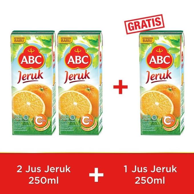 

ABC Jus Jeruk 250 ml - Buy 2 pcs Get 1 pcs Free