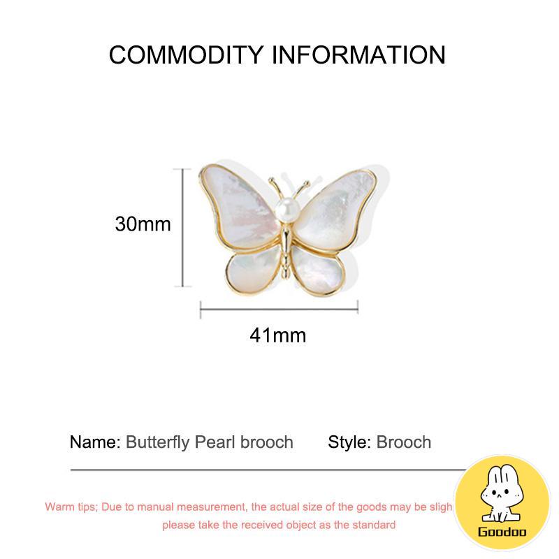 Bros Kupu-kupu Mutiara Busana Wanita Aksesori Jas Temperamen Kelas Atas -Doo