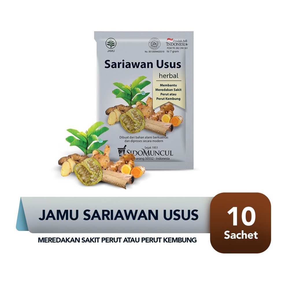 Jual Jamu Sariawan Usus Sido Muncul Isi 10 Sachet Untuk Meredakan Perut