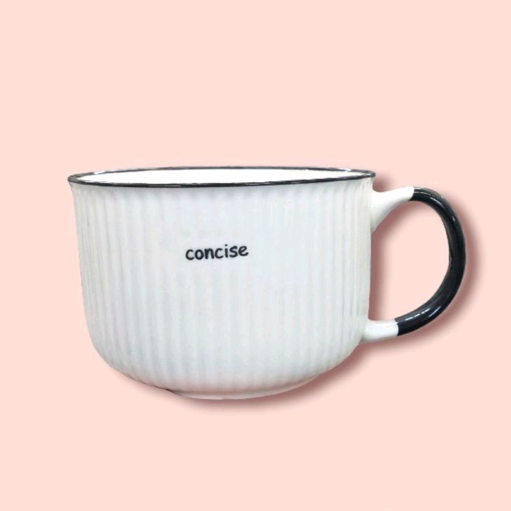 Mug Jumbo Keramik Jumbo 800ml Putih Hitam