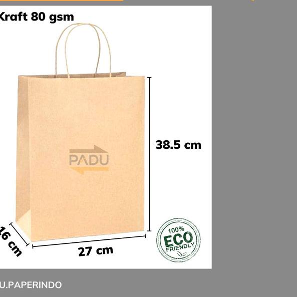 

Grocery Bag + Tali 27x16x38.5 cm - SOS Paper Bag / Kantong Belanja