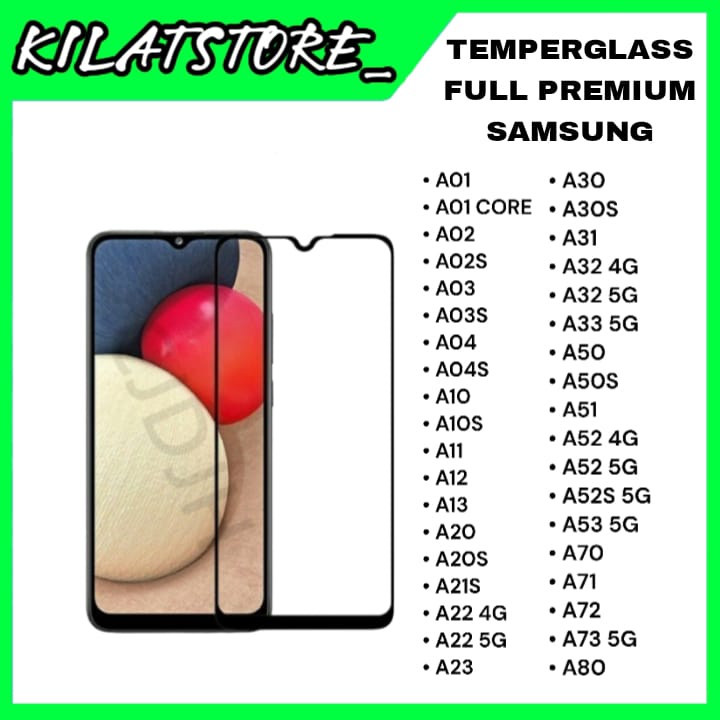 TemperGlass / Antigores Kaca Full Glue for Samsung + Packing Kardus dan Tisu