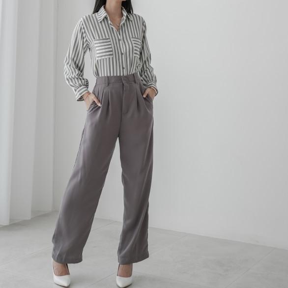 Beige Studio - Loui Pants - Dark Grey, MEDIUM