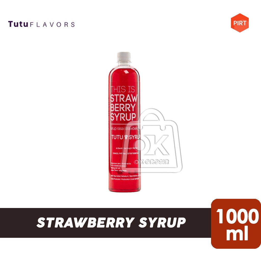 

Tutu Strawberry Syrup / Sirup Stroberi (Botol Plastik 1000ml)