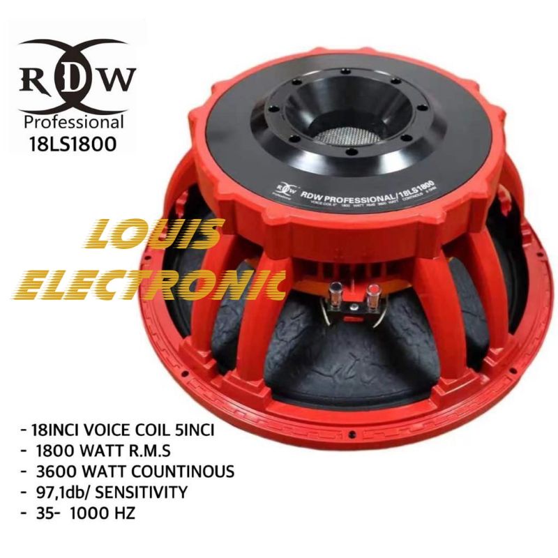 Speaker Komponen RDW 18 Inch 18LS1800 18 LS 1800 18 LS1800 Coil 5 Inch ORIGINAL