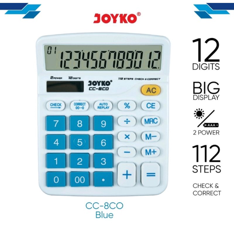 

Kalkulator Elektronik Joyko CC-8CO Electronic Calculator