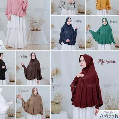 KHIMAR BERGO LENGAN AZIZAH HIJAB SYARI FASHION MUSLIM REAL PICT