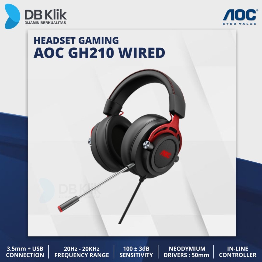 Headset Gaming AOC GH210 Wired - Headphone Gaming AOC GH 210