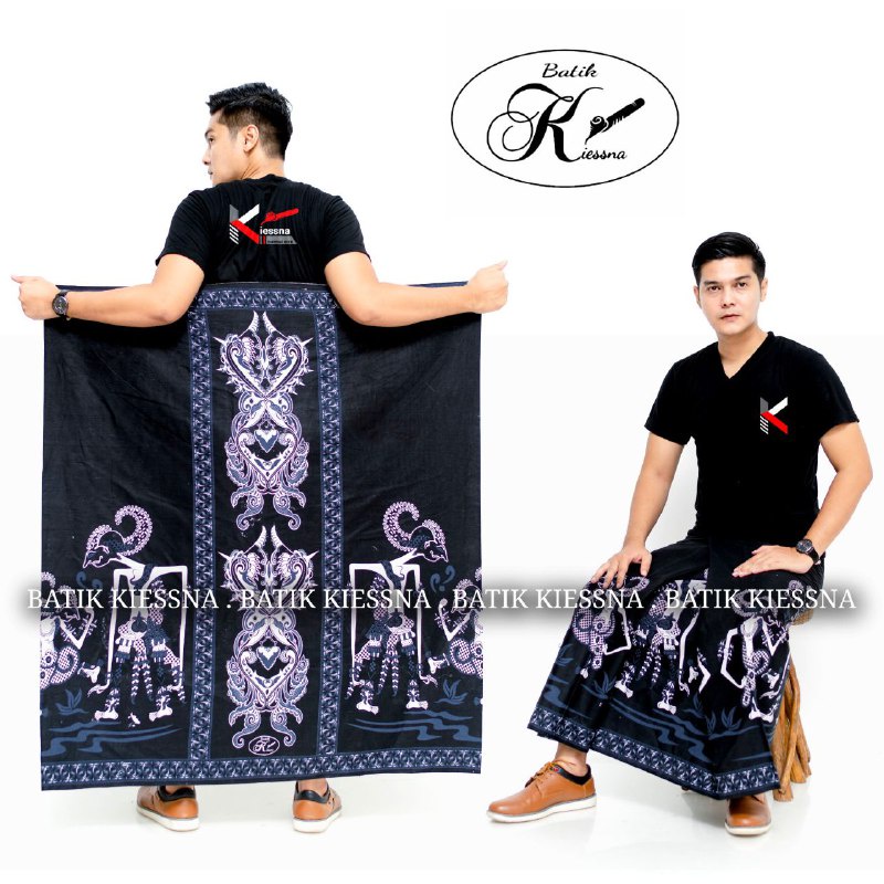 KIESNA SARUNG SEMAR BATIK GUNUNGAN SARUNG SANTRI PRIA DEWASA HITAM SARUNG BATIK PEKALONGAN SARUNG BATIK PRIA