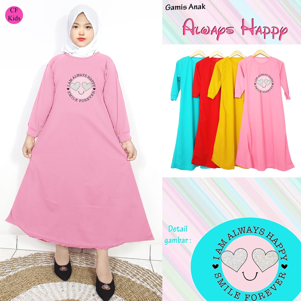 Gamis Anak Perempuan DTF Always Happy CKids