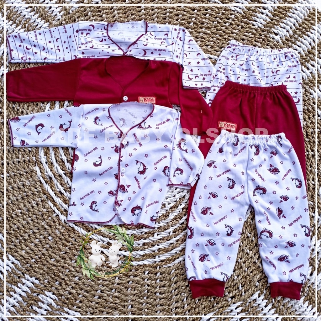 18 pcs baju bayi seri merah maroon perlengkapan bayi baru lahir set baju bayi laki laki perempuan 0-3 bulan setelan bayi lengkap newboarn