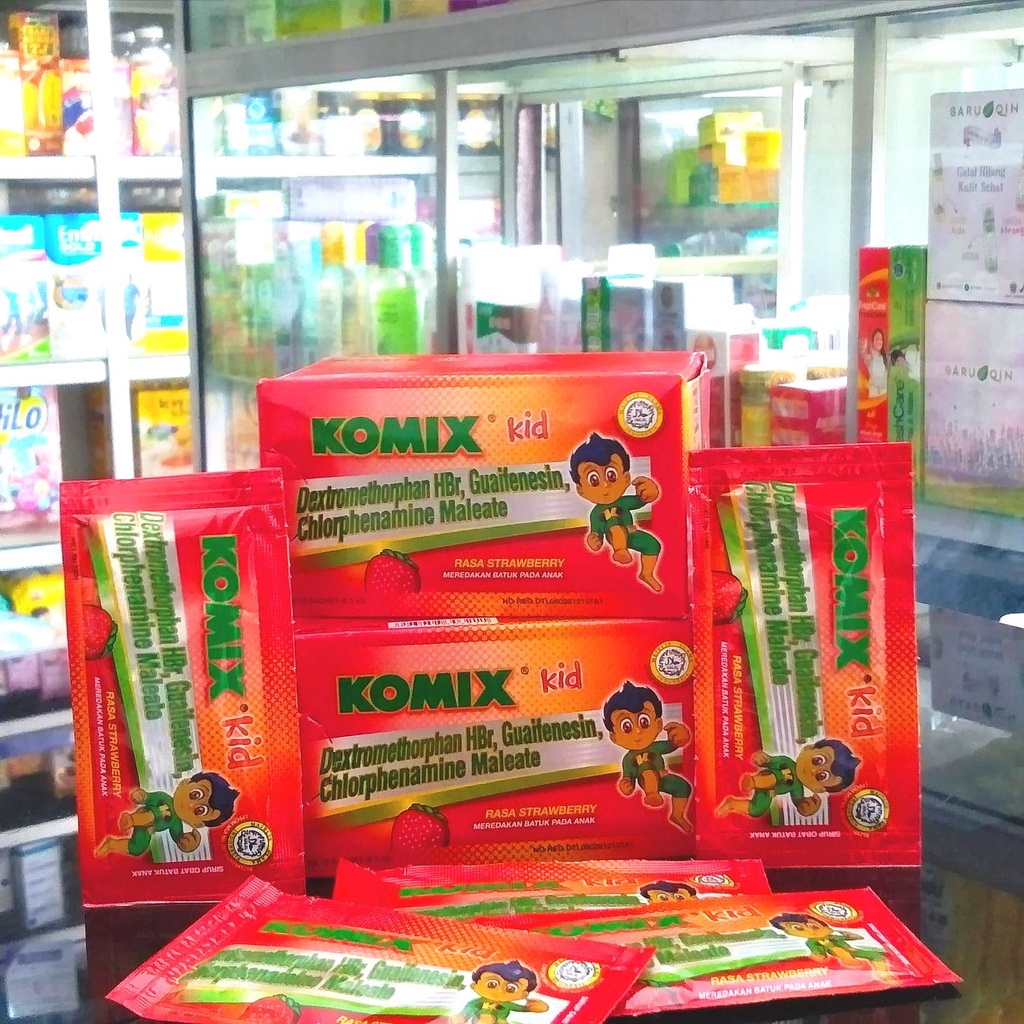 KOMIX KID STRAWBERRY 1 SACH 5ML komix anak