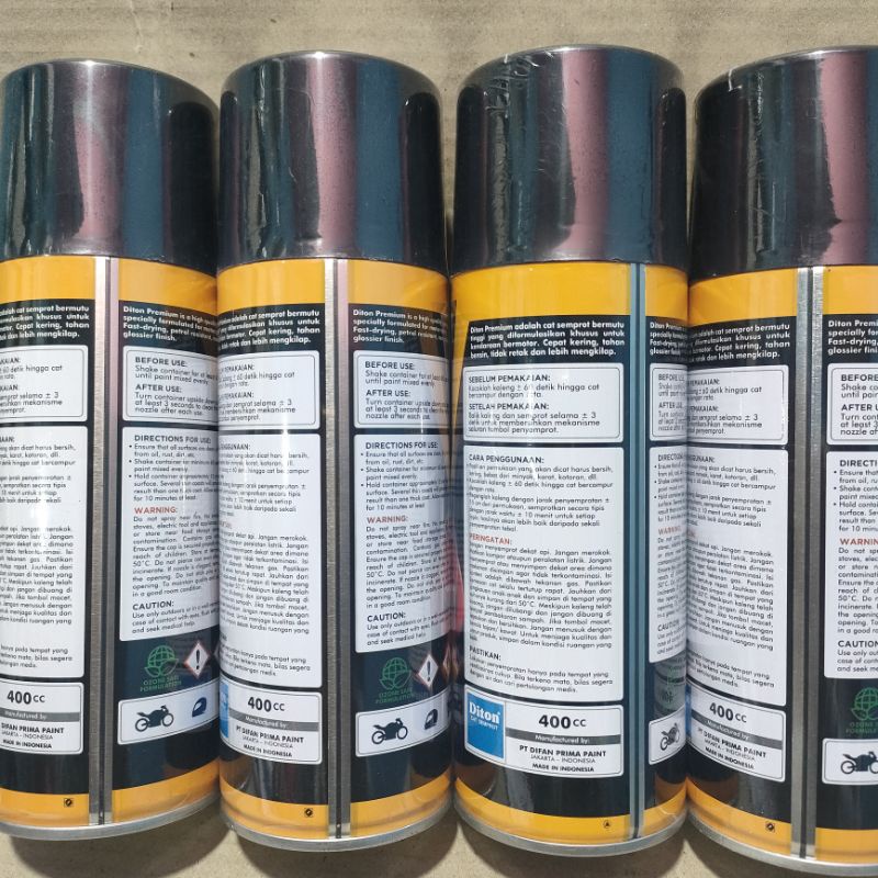 Pilok Cat Diton Premium Paket Komplit 4 Kaleng Sporty Red Merah 9417 Primer Grey 9120 White 9102 Clear Gloss 9128 400cc Pilox Paketan Cat Semprot Special Spray Paint