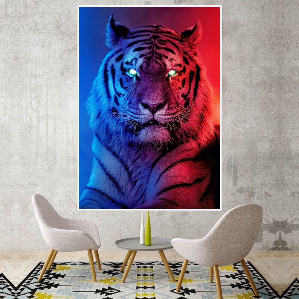 Hiasan Dinding Poster Gambar Harimau Xtra Jumbo Besar Best seller Ukuran 100x70cm 150x100cm 200x100c