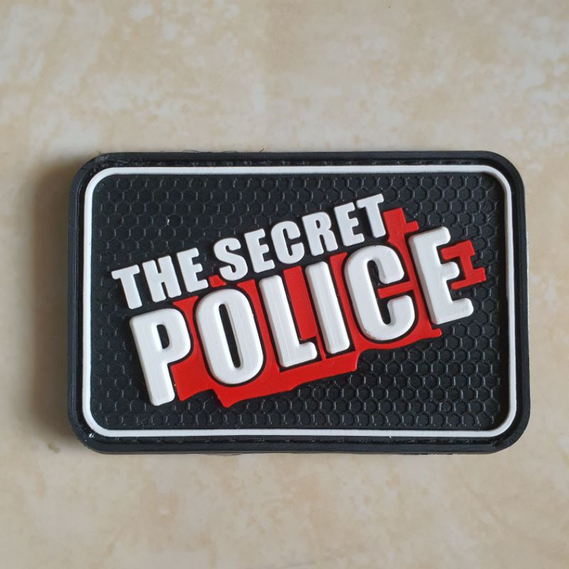 patch rubber logo tulisan the secret police / polri / polisi / tempelan emblem karet velcro