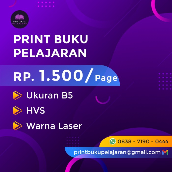 

Kertas B5 HVS 70 Gsm Warna Laser Print buku pelajaran, jurnal, PDF