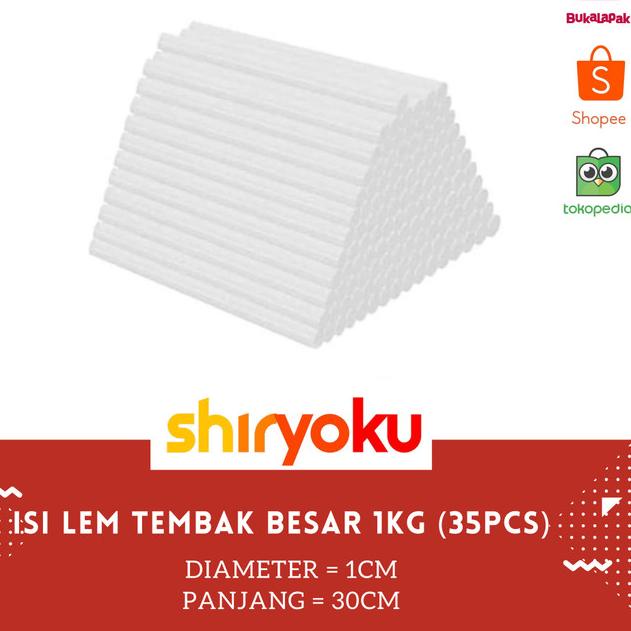 

ISI REFILL LEM TEMBAK BESAR 1 KG @ 35 STICK GLUEGUN LEM BAKAR BESAR - - BESAR KILOAN