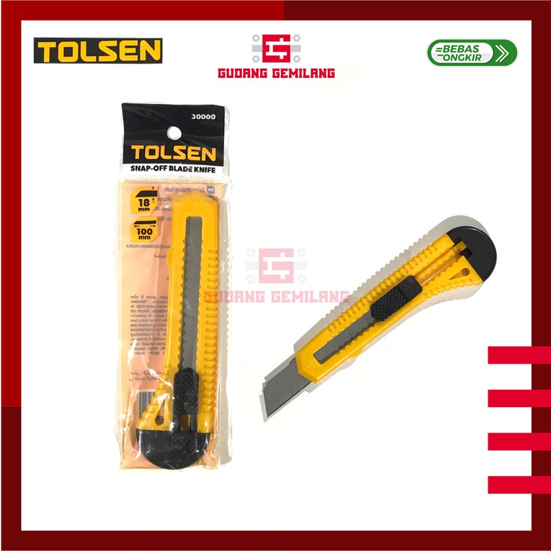 

Cutter Plastik Snap Off Blade Knife Karter Pisau Pemotong 18mm Tolsen