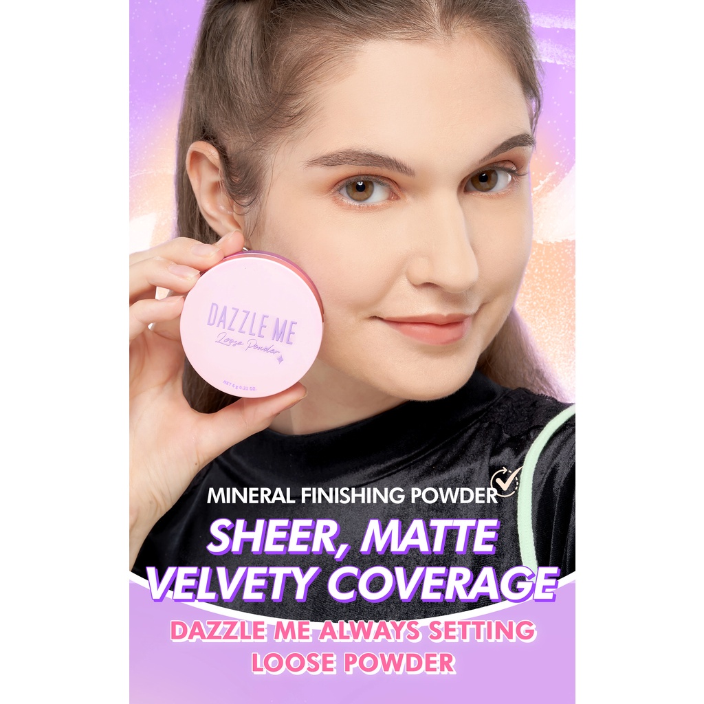 DAZZLE ME Always Setting Loose Powder BPOM | Soft Smooth Long Lasting BPOM 100%