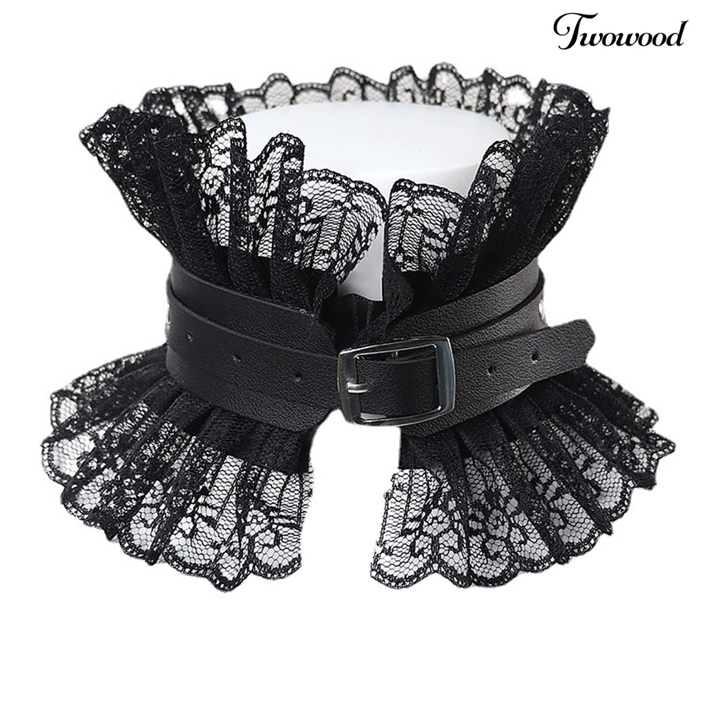 Kalung Choker Bahan Lace Gaya Gothic Untuk Kostum Cosplay