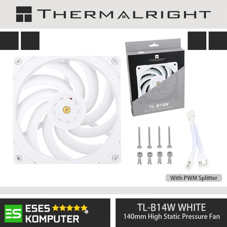 Fan THERMALRIGHT TL-B14W WHITE PWM | 140mm High Static Pressure Fan