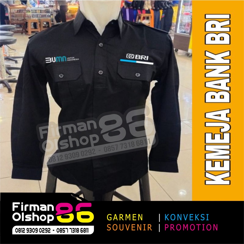 KEMEJA BIG SIZE BUMN BRI HITAM Kemeja Bank BRI BUMN baju Bank BRI BUMN seragam bank BRI BUMN Pdh