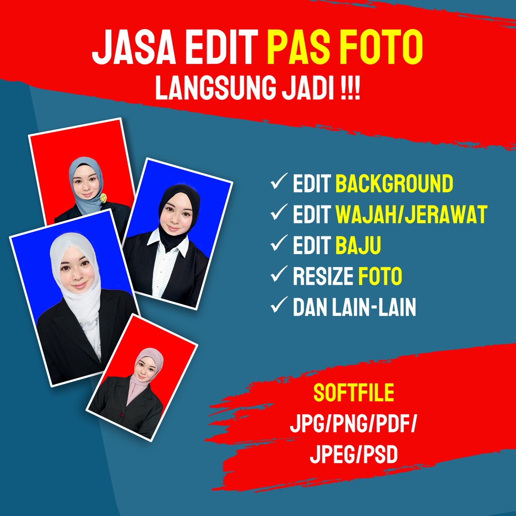 Edit Pas Foto / edit baju jas / edit background / resize foto