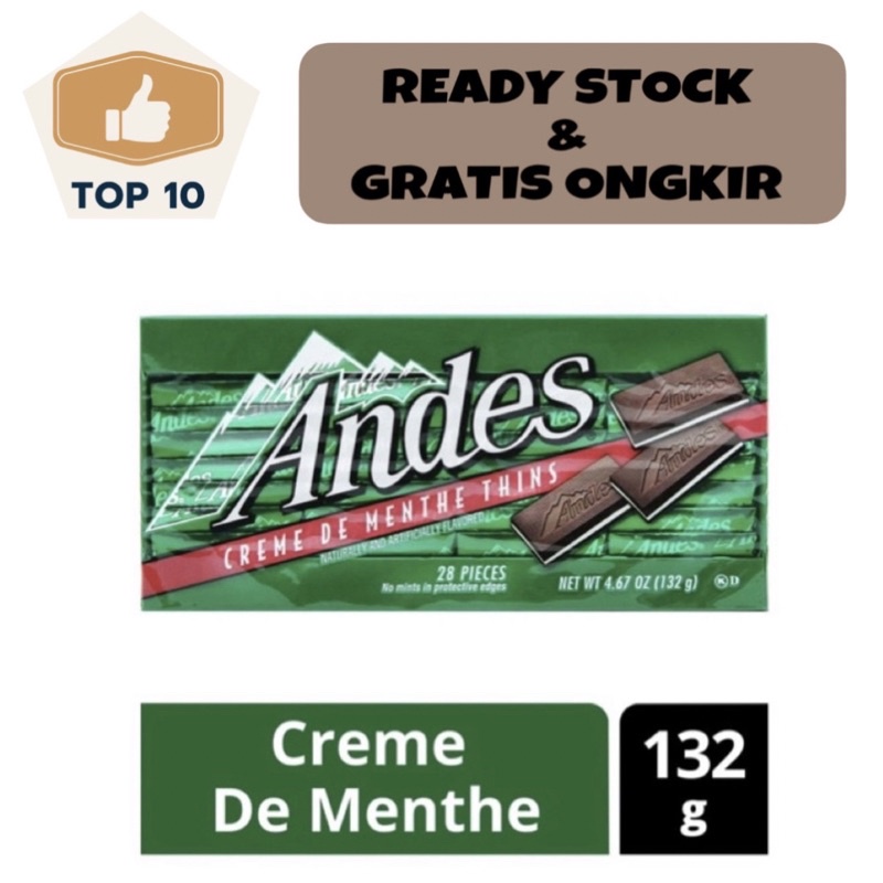 

Andes Thins Chocolate Creme De Menthe 132g