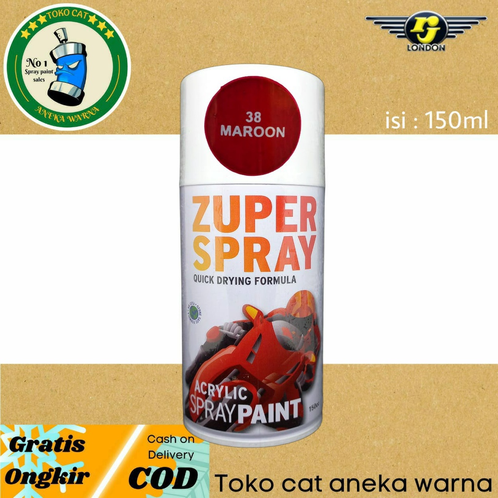 cat semprot 150cc maroon merah marun zuper spray produk dari rj london spray paint pilok pilox