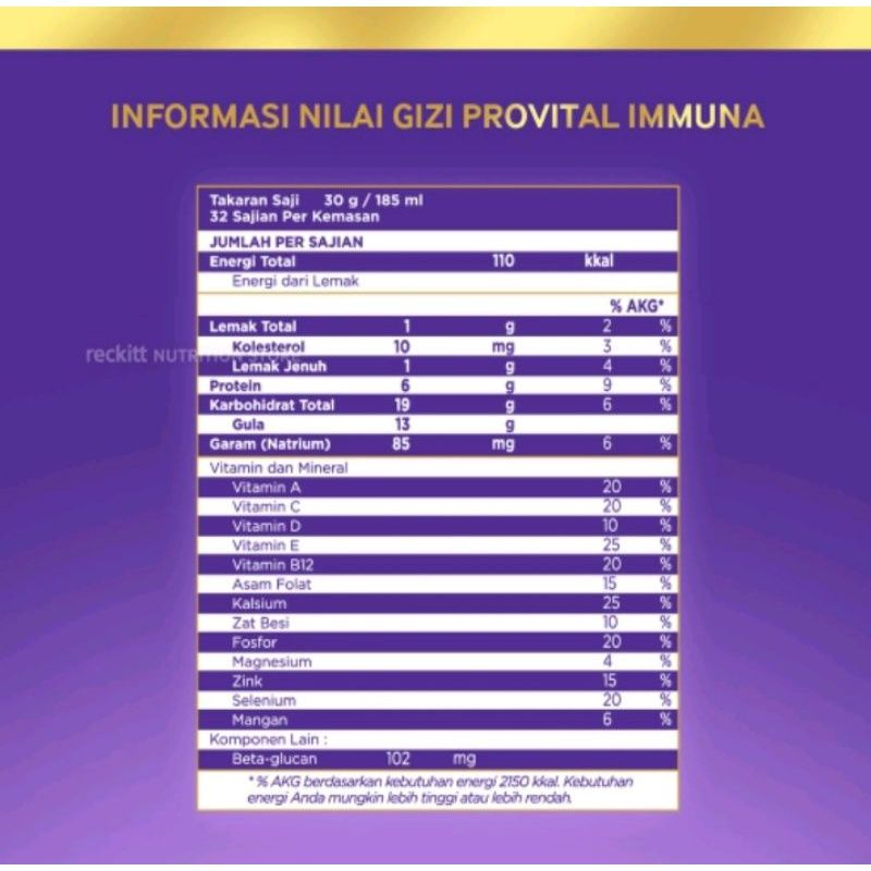 provital immuna susu dewasa 240gr &amp; 480gr &amp; 960gr