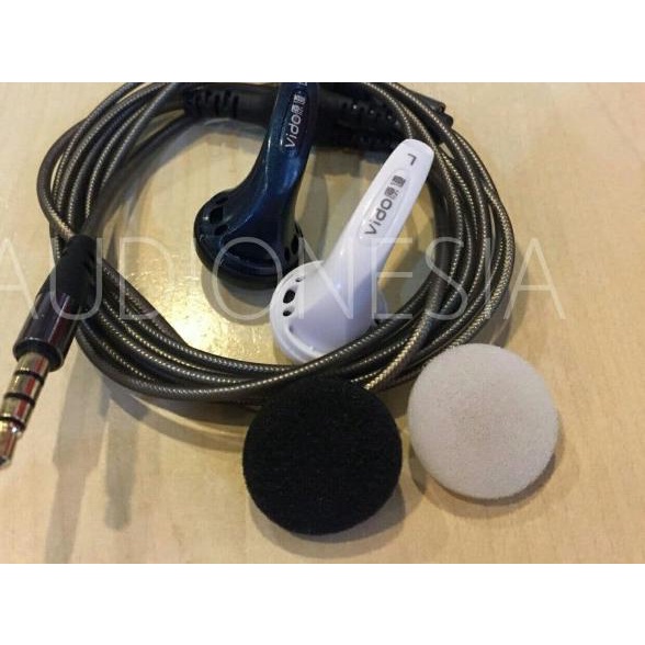 Earbud Vido Recable - Grey Copper with Mic recab reter cable kabel
