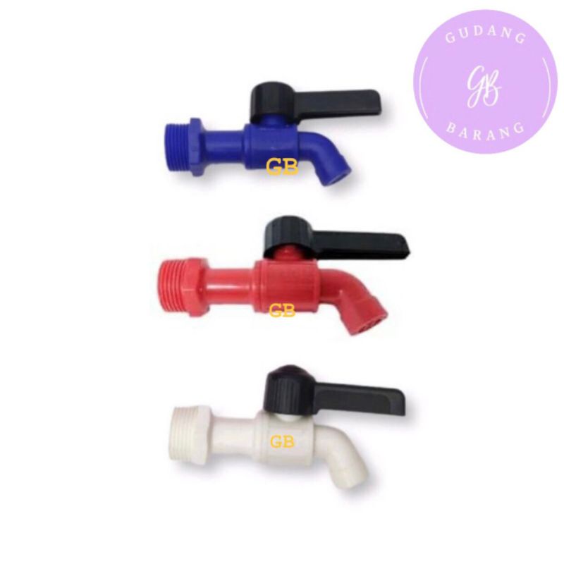 Kran Tanam Warna Merk Vino PVC - Kran Tembok