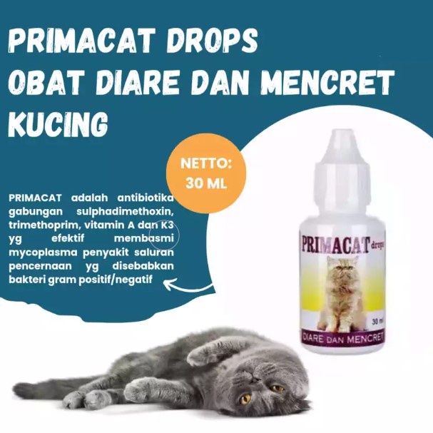 Primacat Drop 30ml Obat diare mencret pencernaan kucing cat kitten / Prima Cat 30 ml