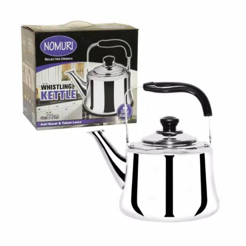 NOMURI TEKO MASAK BUNYI/SIUL STAINLESS STEEL 26CM,28CM / WHISTLING KETTLE / CERET SIUL