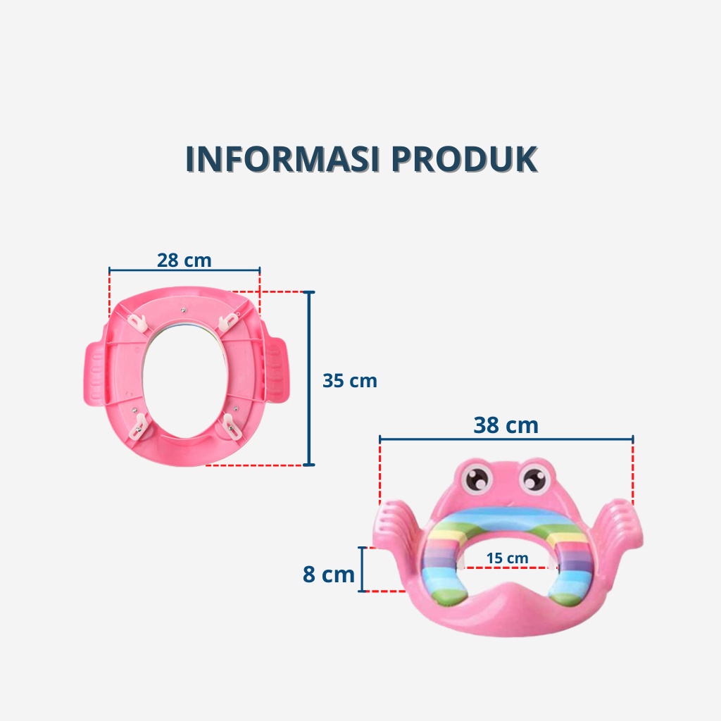 KIDDAILY DUDUKAN TOILET ANAK DENGAN PEGANGAN TOILET DUDUK LEMBUT POTTY TRAINING SEAT UNTUK1-8 TAHUN BABY POTTY ANAK POTTY TOILET TRAINING POTTY SEAT CLOSET DUDUK ANAK PISPOT ANAK