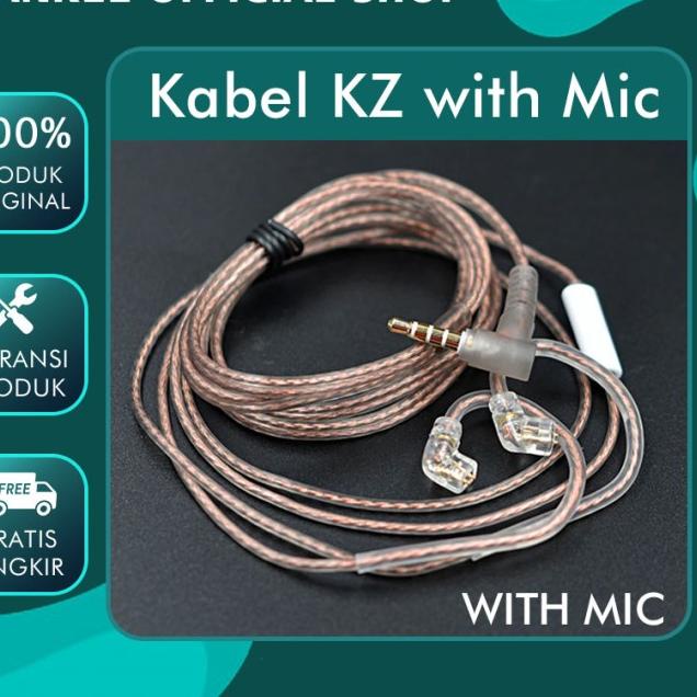 Kabel KZ Copper with Mic Kabel KZ ZSN PRO X KZ ZST X KZ Cable with Mic - Tipe B NEW