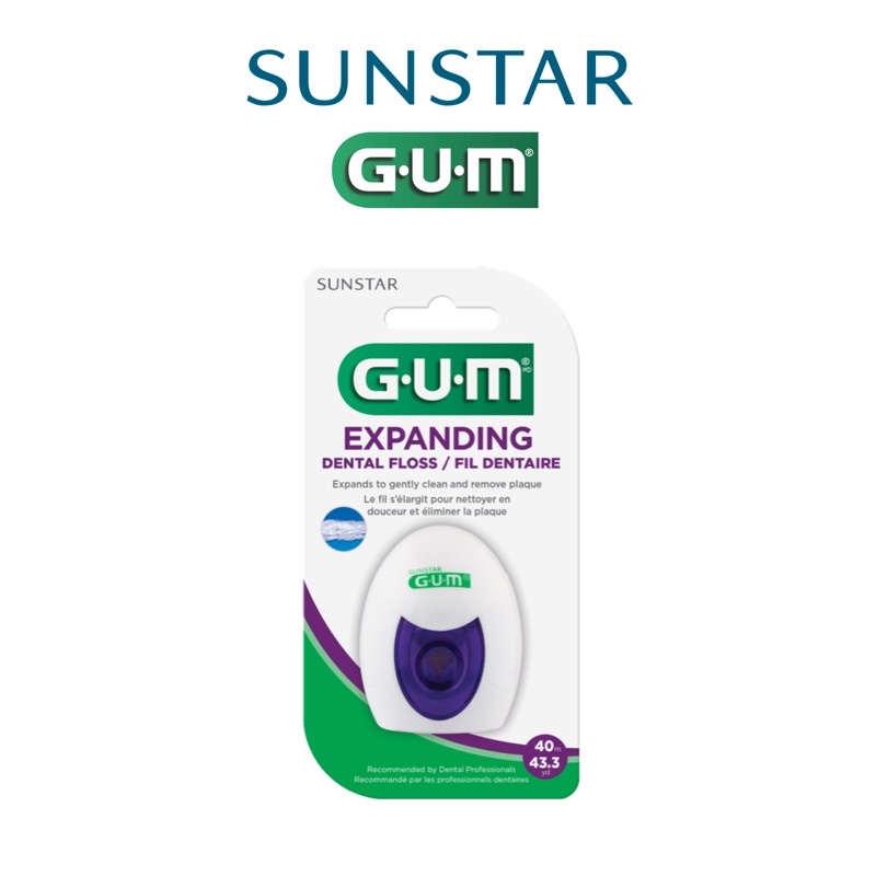 GUM expanding dental floss 40 meter benang gigi wax waxed 40m