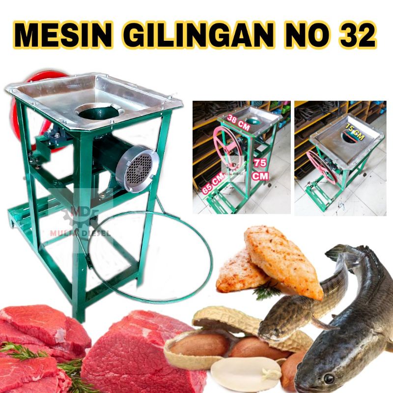 Jual Mesin Rangka Sasis Gilingan Daging Kacang Serbaguna No 32 Hijau