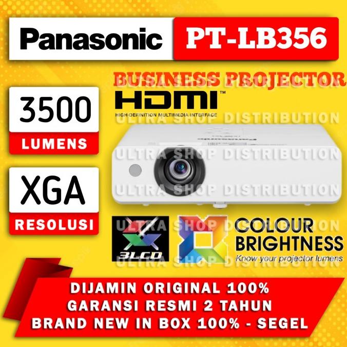 Termurah Projektor Panasonic PT-LB356 / LB 356 / PTLB356 | 3500 Lumens | XGA