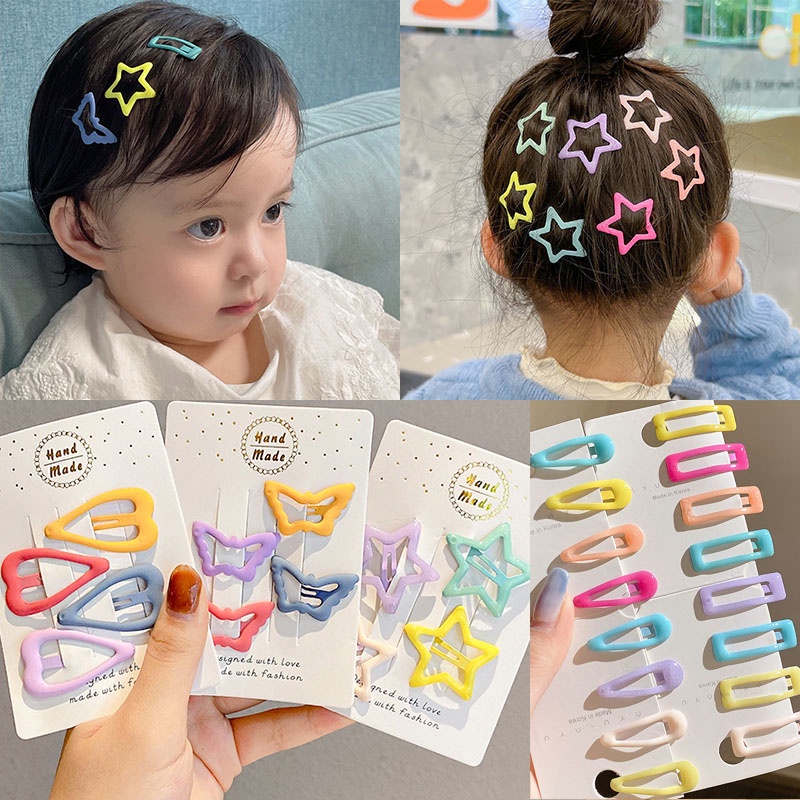 Jepit Rambut Bintang Set Hati Lucu Bb Clip Warna Kupu-Kupu Hair Pin