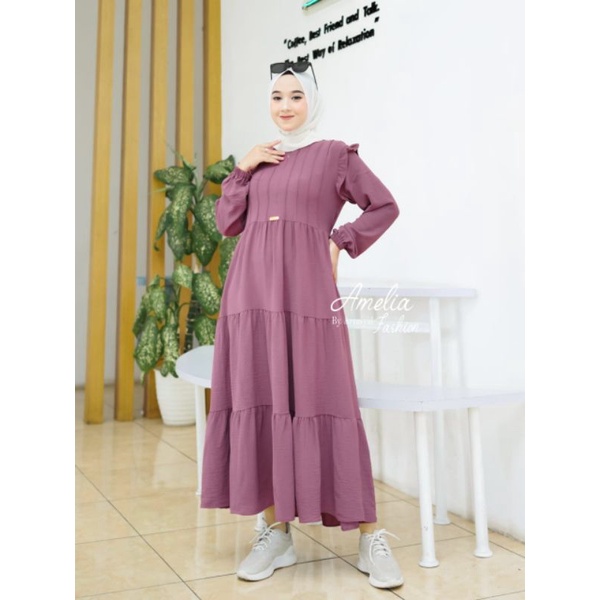 MIDI DRESS POLOS CRINKLE PREMIUM/DAHLIA MIDI DRESS