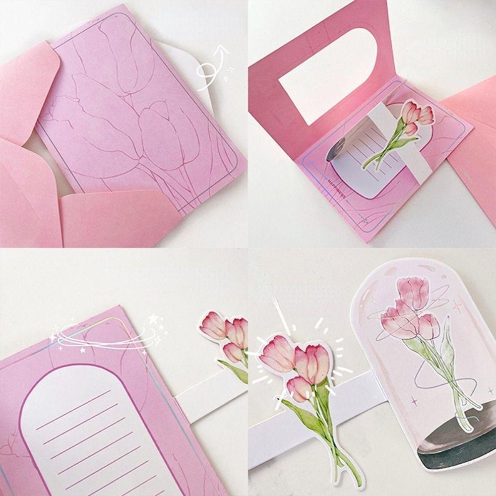 Mxbeauty Kartu Ucapan Dengan Amplop 3D Pop Up Guru Valentine Anniversary Tahun Baru Hadiah Ibu Ayah Hari Kepuasan Thank You Card