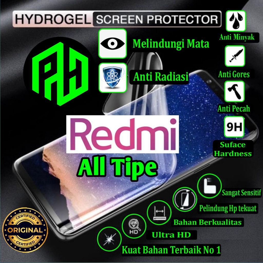 (PH) ANTI GORES REDMI HYDROGEL | HYDROGEL ALL TIPE | full cover depan belakang