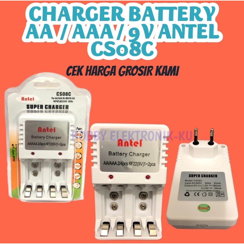 CHARGER BATTERY AA / AAA / 9V ANTEL CS08C