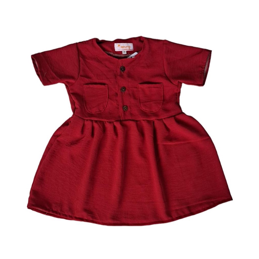 (Capung Kidswear) Dress Crinkle Anak Perempuan Akira 1-6 tahun