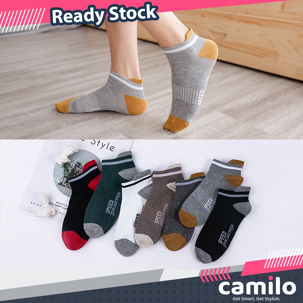 ☀CAMILO☀ KK10 Kaos kaki Motif Petak Kaoskaki Pendek Dibawah Mata Kaki Unisex Pria Wanita Import