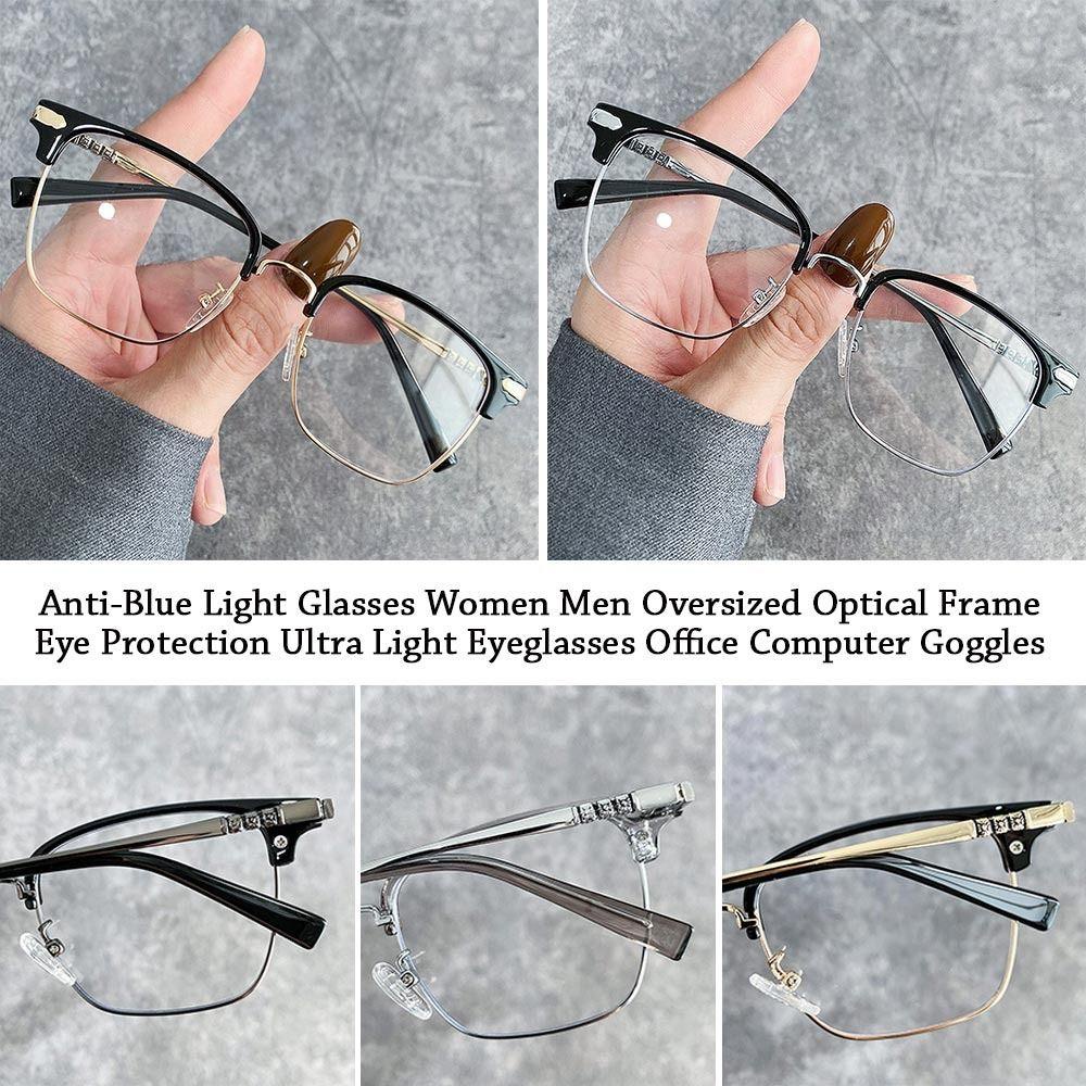 Nanas Anti-Cahaya Biru Kacamata Pria Wanita Portabel Pelindung Mata Bingkai Ultra Ringan